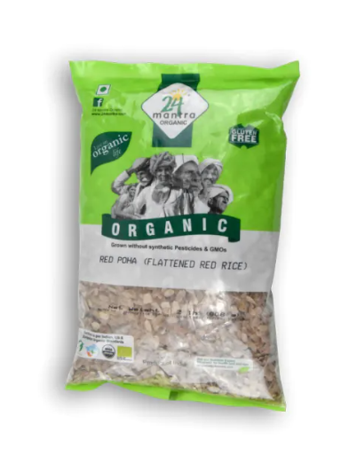 24 MANTRA ORGANIC Organic Red Poha Flattened Red Rice